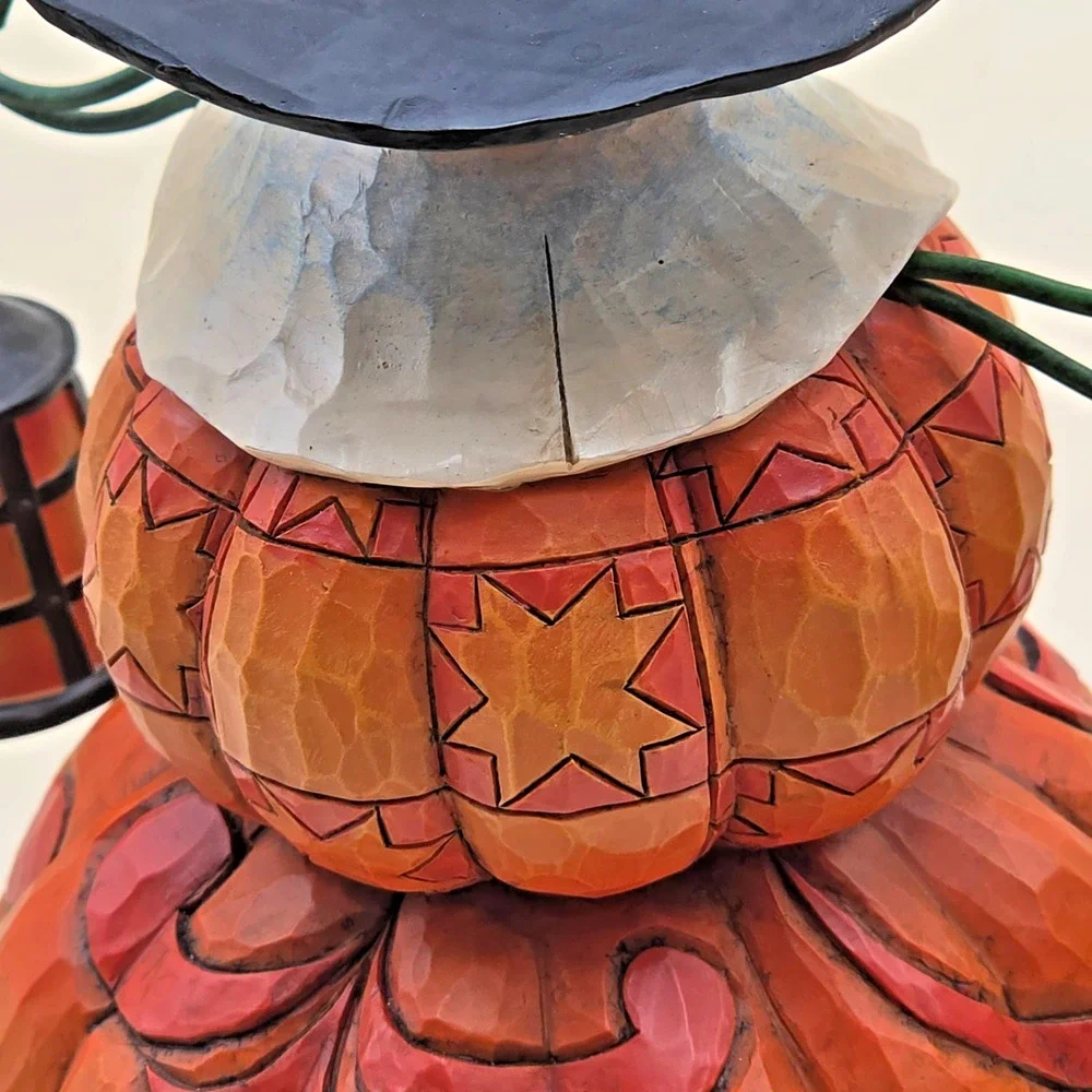 Jim Shore Heartwood Creek Pilgrim Patch Stacked Pumpkin Figurine 9.5